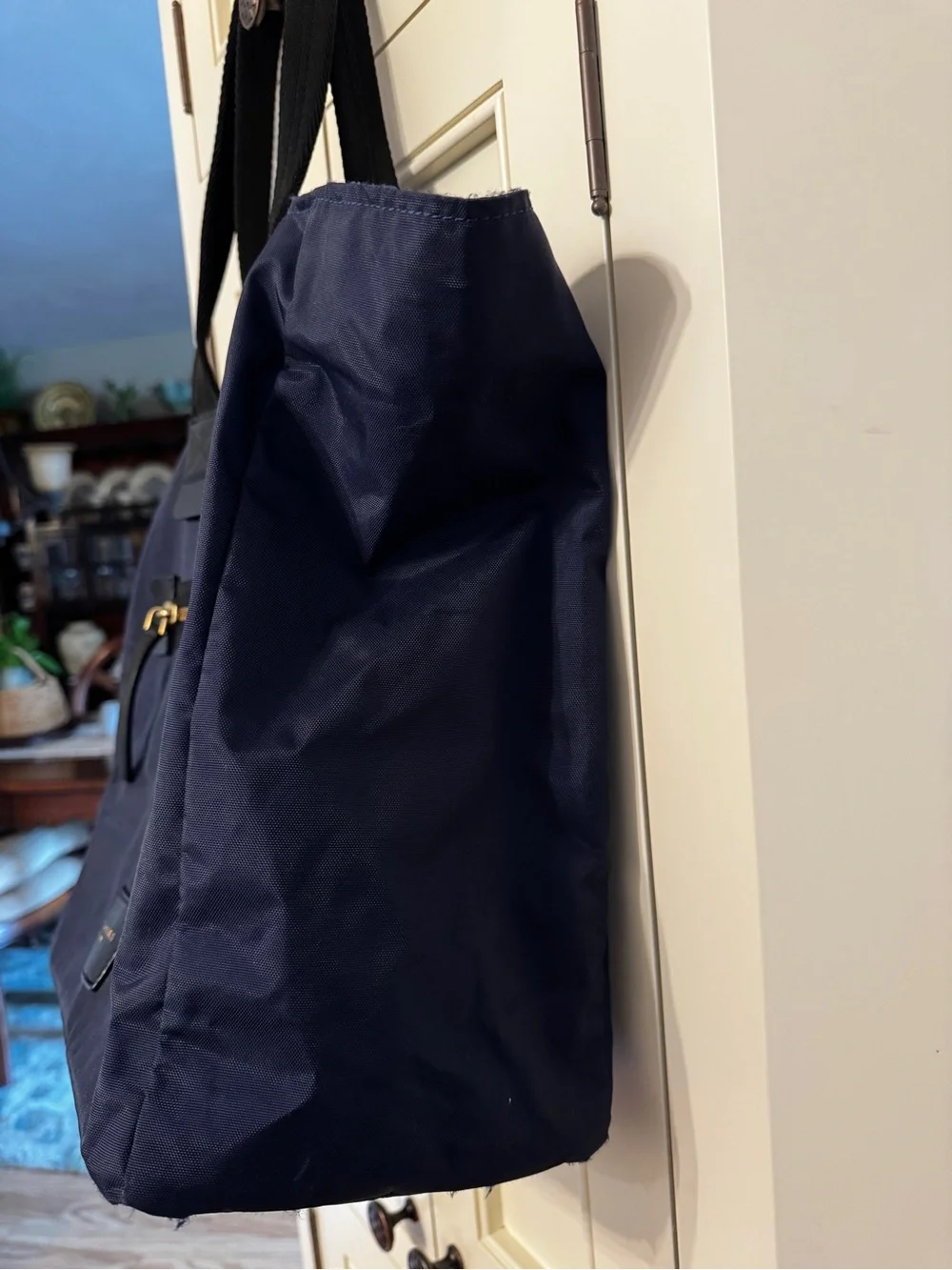 Marc Jacobs Navy and Black Nylon Tote with Gold Zipper